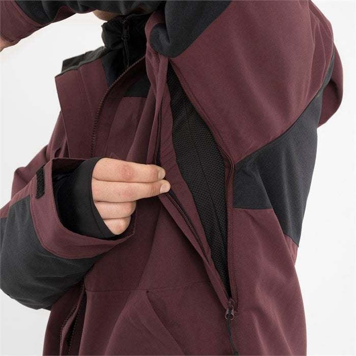 Armada Bergs 2l Insulated Mens Jacket ski jacket -- Sassafras colorway front view on model with hood and cuffs