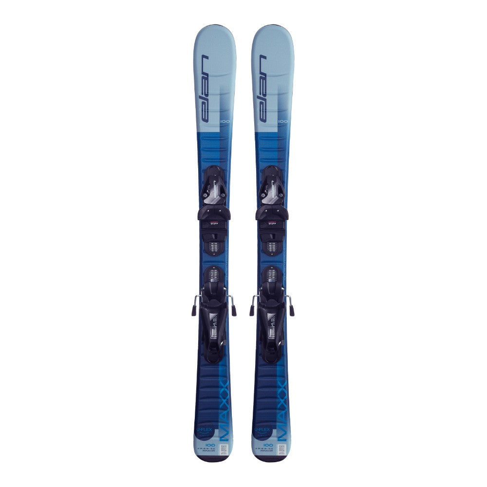 This is an image of Elan MAXX BLUE JR SHIFT Skis w/ EL 4.5 GW Bindings 2026