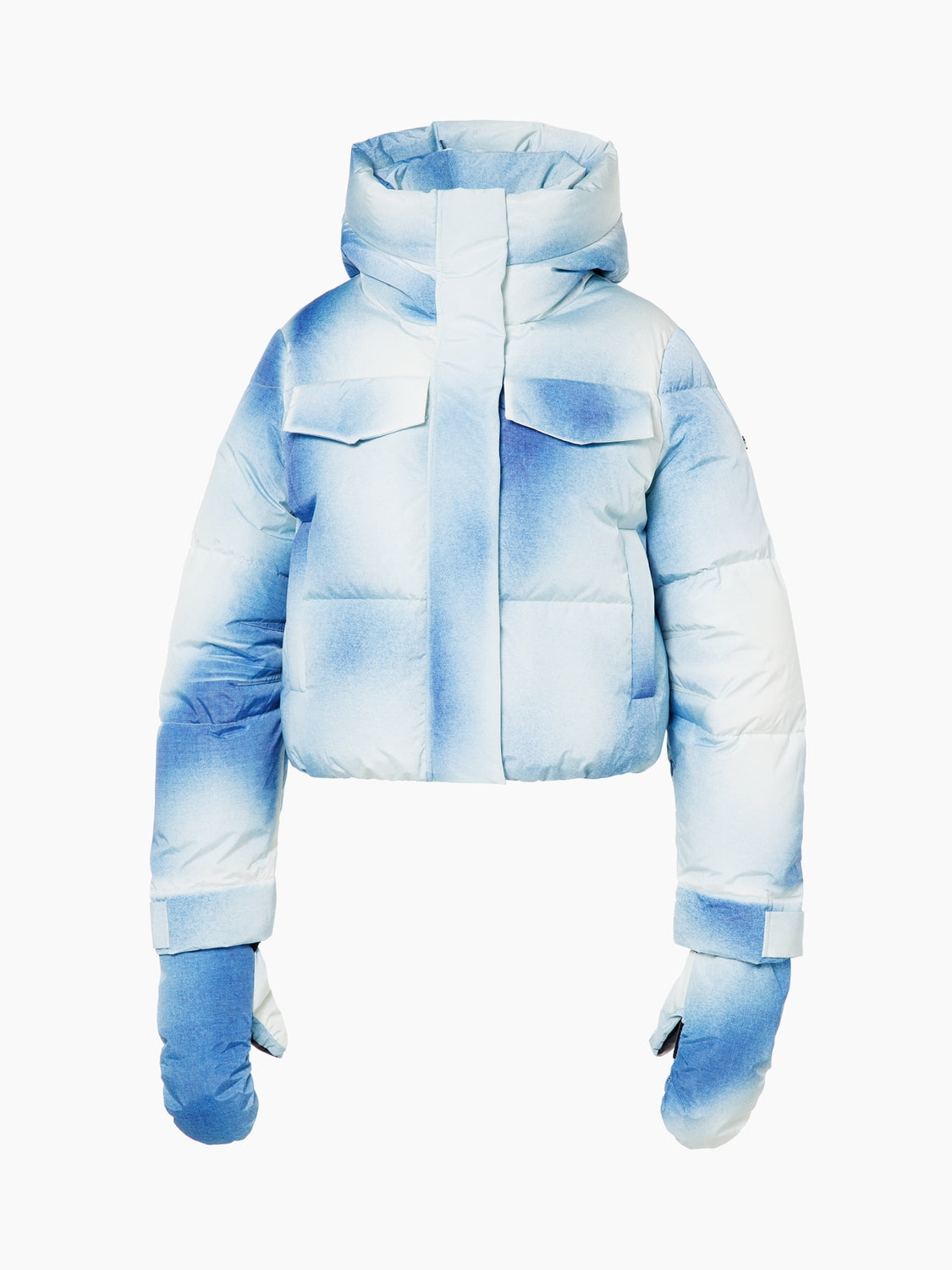 Goldbergh Ciel Bleu Womens Jacket ski jacket -- front view on model showing insulated shell and hood at Willis Ski and Board