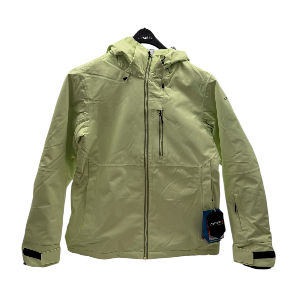 Icepeak Cathay Womens Jacket ski jacket -- Lime 510 colorway lifestyle view showing full jacket silhouette
