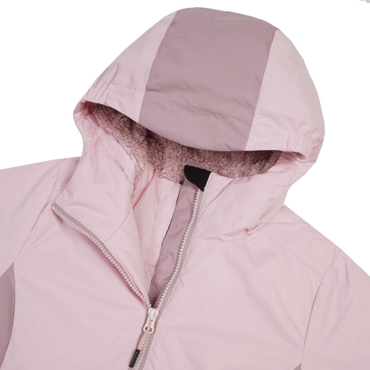 Icepeak Lindley Junior Jacket 2026 ski jacket -- Light Pink 610 colorway outside profile showing zippered pockets and seams