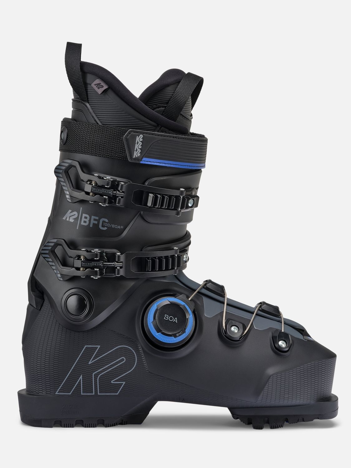 K2 Bfc 100 Boa Ski Boots alpine ski boot -- outside profile view at Willis Ski and Board Pittsburgh