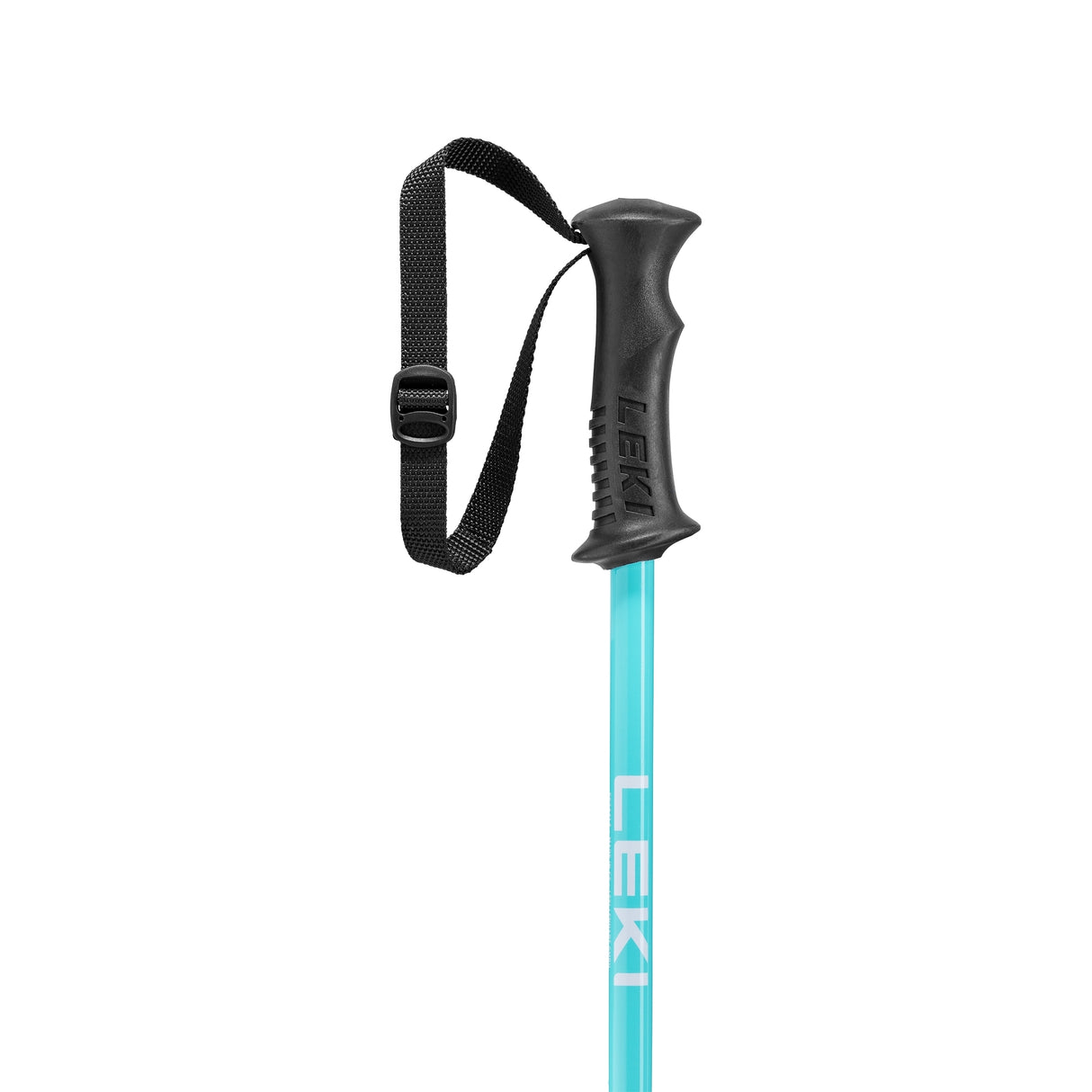 Leki Rider Jr Ski Poles ski pole -- Navy Turqois colorway full length view