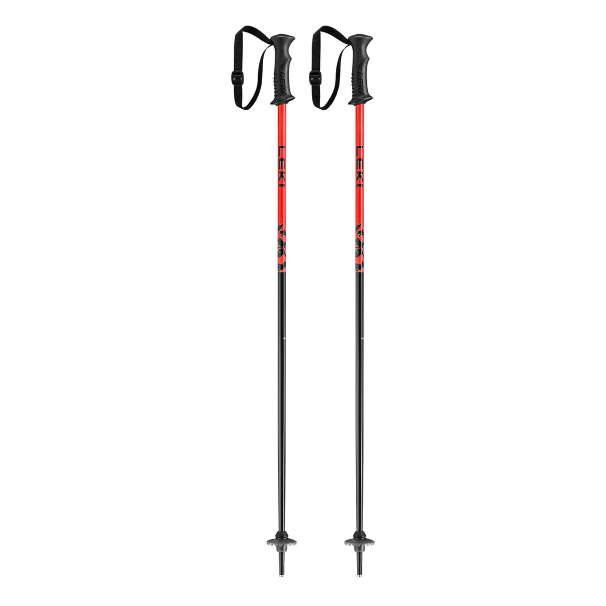 Leki Rider Jr Ski Poles ski pole -- Black Red colorway grip and strap detail