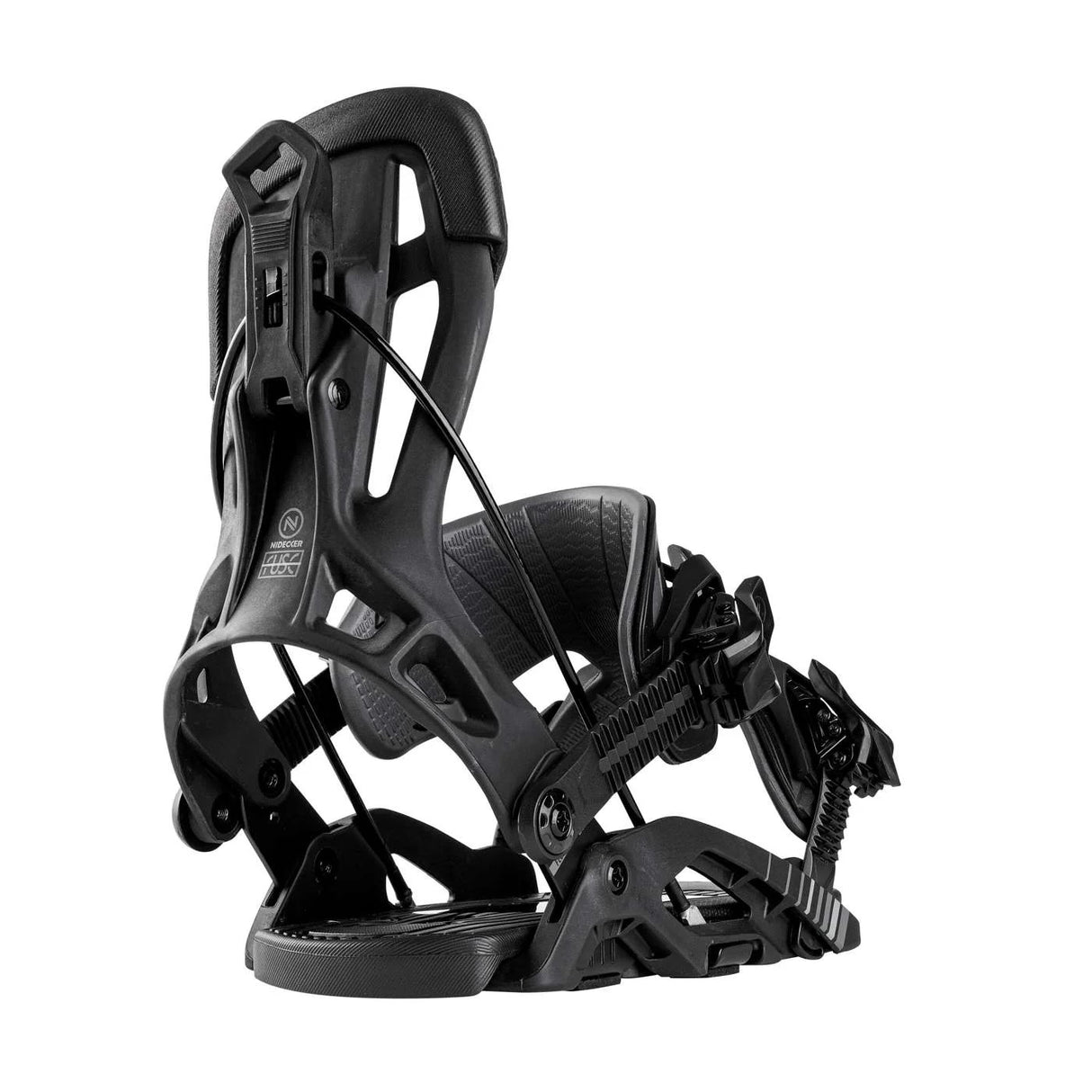 Nidecker Flow Fuse Fusion Bindings 2026 alpine binding -- Black Large colorway top view showing toe and heel piece