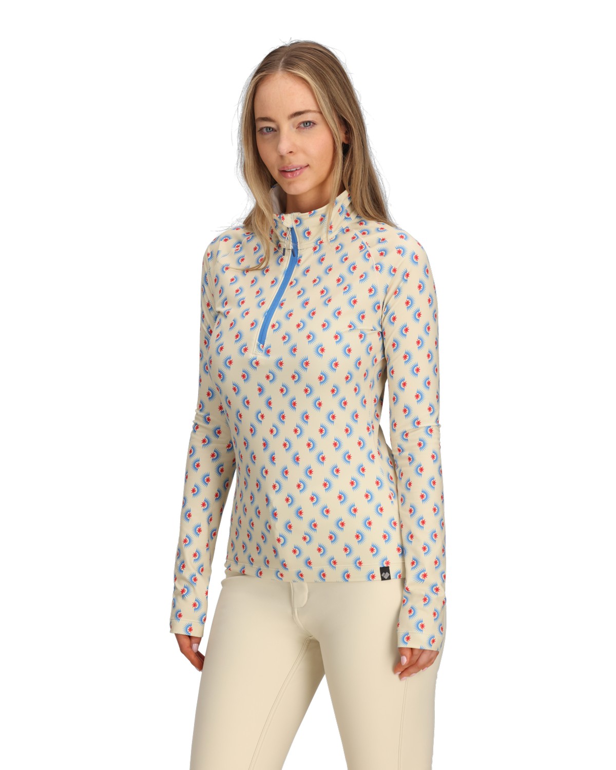 Obermeyer Oly Womens Zip Top 2026 product -- Bali Sun colorway product view