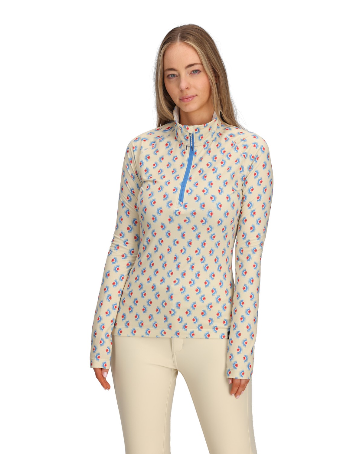 Obermeyer Oly Womens Zip Top 2026 product -- Bali Sun colorway detail view