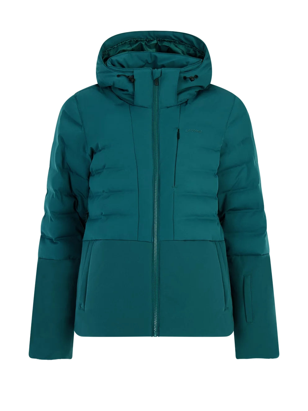 Protest Hazely Womens Jacket 2026 ski jacket -- front view on model showing insulated shell and hood at Willis Ski and Board