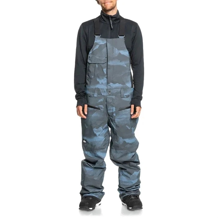 Quiksilver Utility Mens Bib ski pant -- front view on model showing insulated ski pant at Willis Ski and Board Pittsburgh