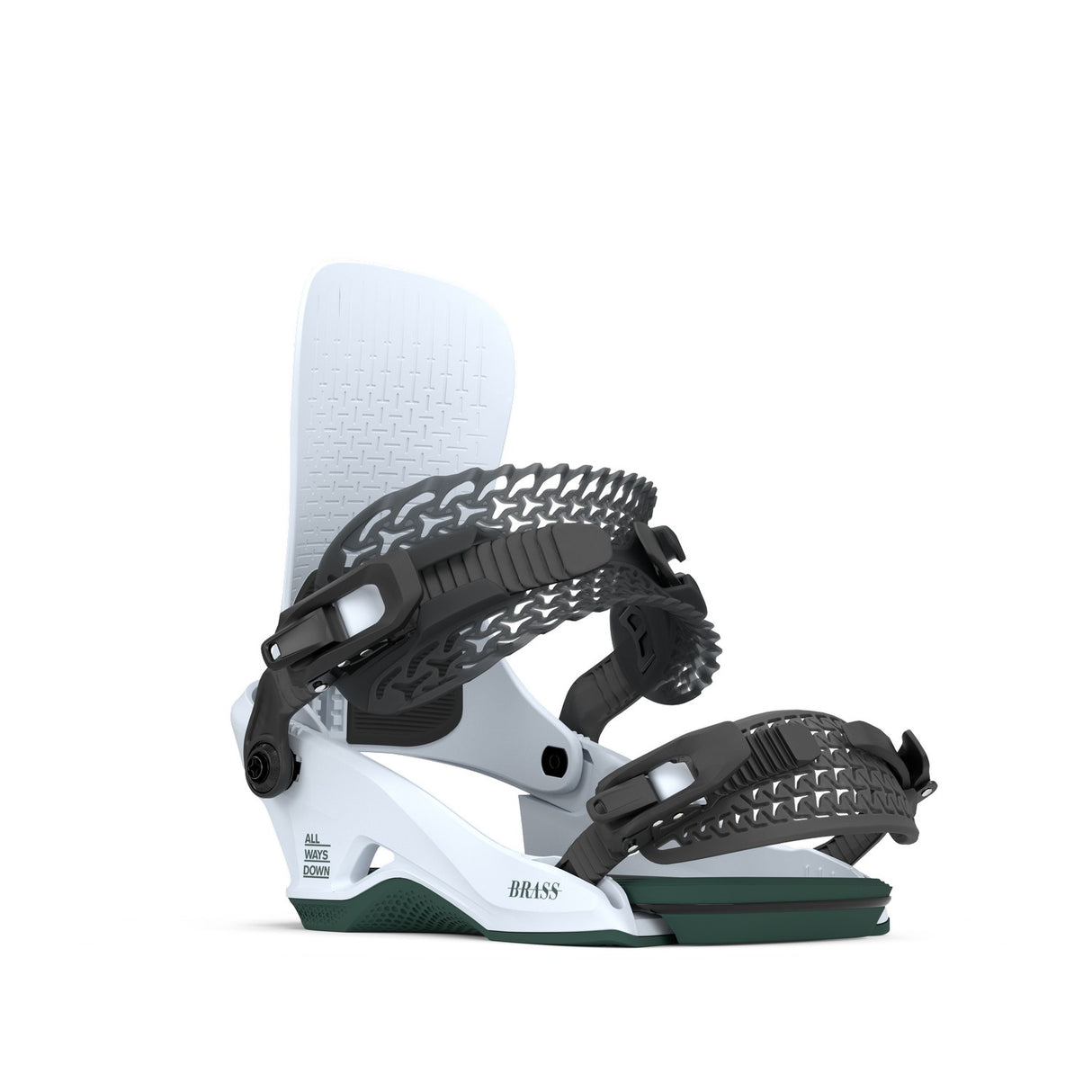 Rome Brass Hw Snowboard Bindings 2026 snowboard binding -- top view showing highback and strap detail at Willis Ski and