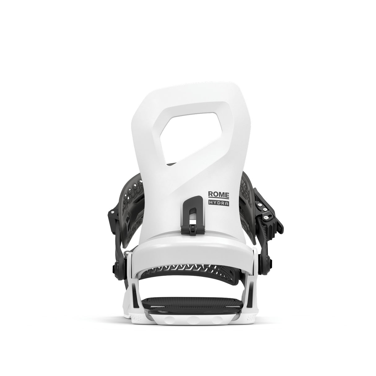 Rome Hydra Hw Snowboard Bindings 2026 snowboard binding -- White Med Lg colorway top view showing highback and straps