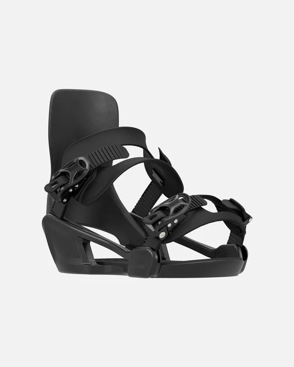 Rome Minishred Snowboard Bindings 2026 snowboard binding -- top view showing highback and strap detail at Willis Ski and