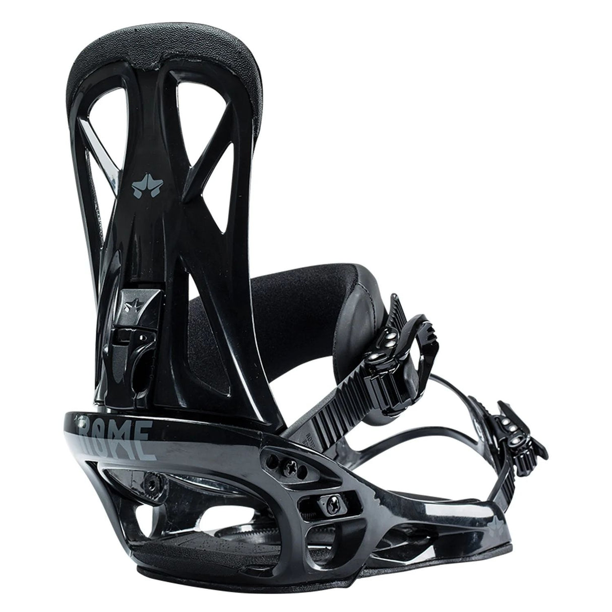 Rome United Snowboard Binding snowboard binding -- top view showing highback and strap detail at Willis Ski and Board