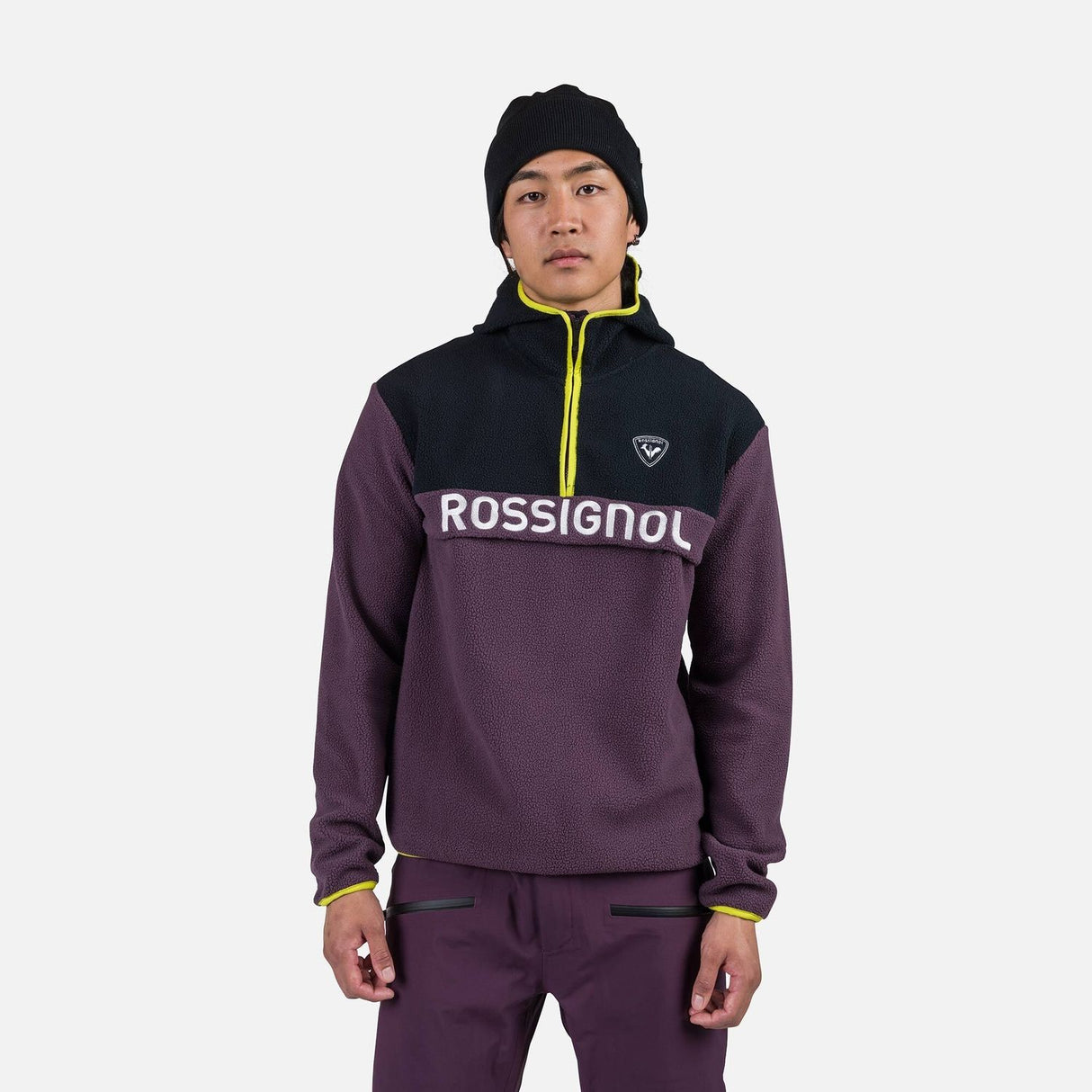 Rossignol Alltrackmens Fleece mid layer -- front view on model showing mid layer insulation