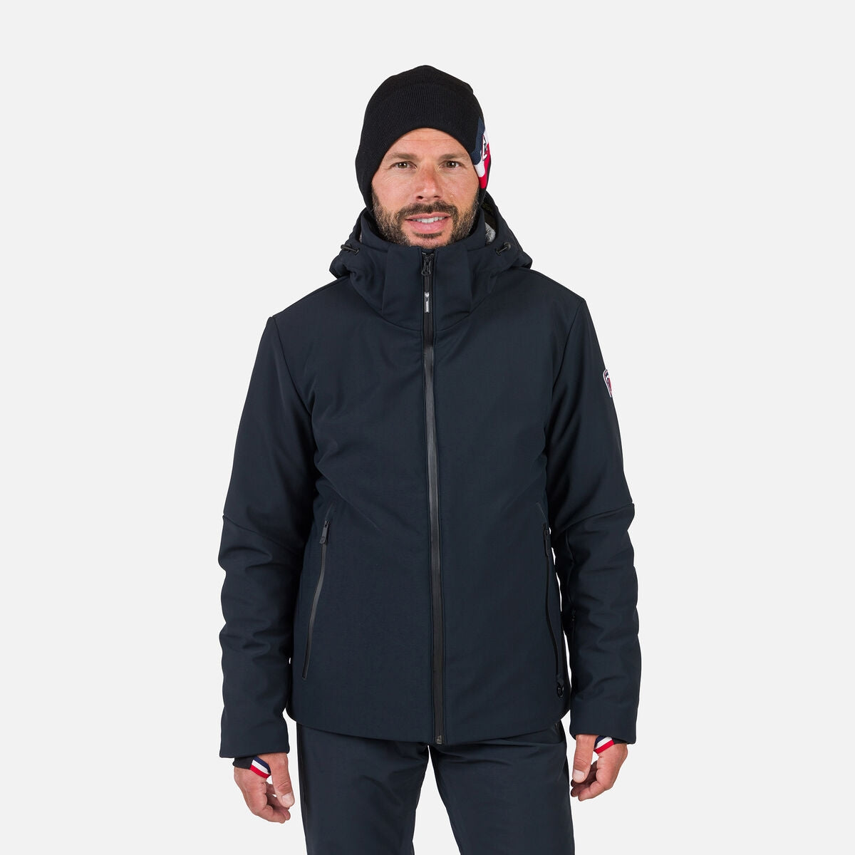 Rossignol Cieloalto Mens Jacket 2026 ski jacket -- front view on model showing insulated shell and hood at Willis Ski and