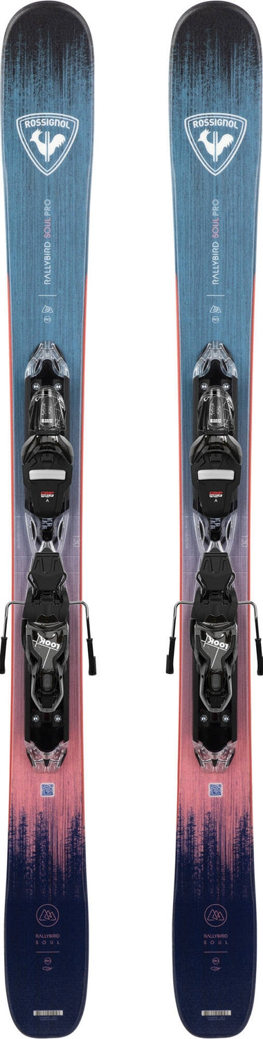 Rossignol Rallybird Soul Pro Skis With Express 10 Bindings women's all-mountain ski -- top sheet graphic at Willis Ski and Board Pittsburgh