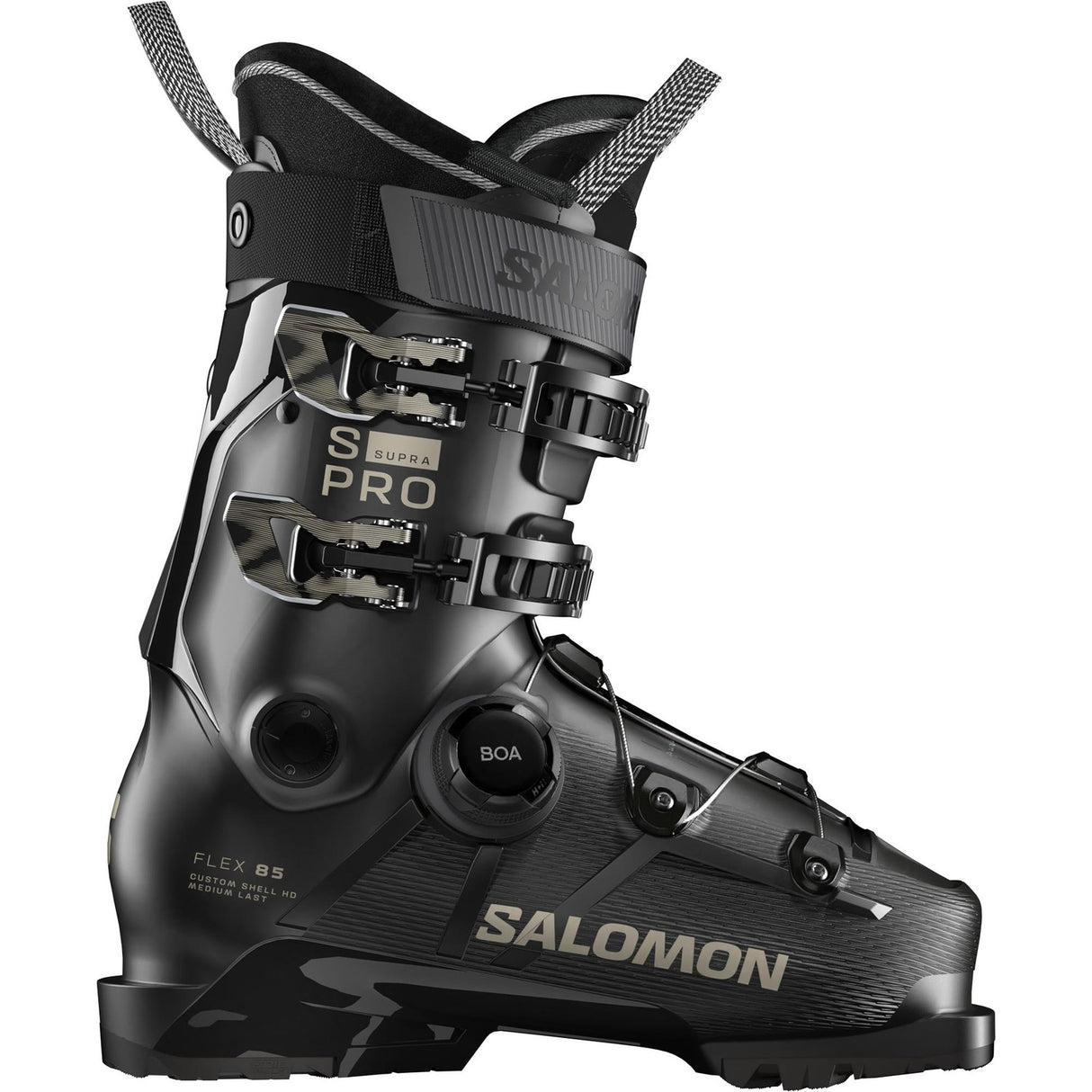 Salomon S Pro Supra Boa 85 W Gw Ski Boots 2026 alpine ski boot -- outside profile view at Willis Ski and Board Pittsburgh