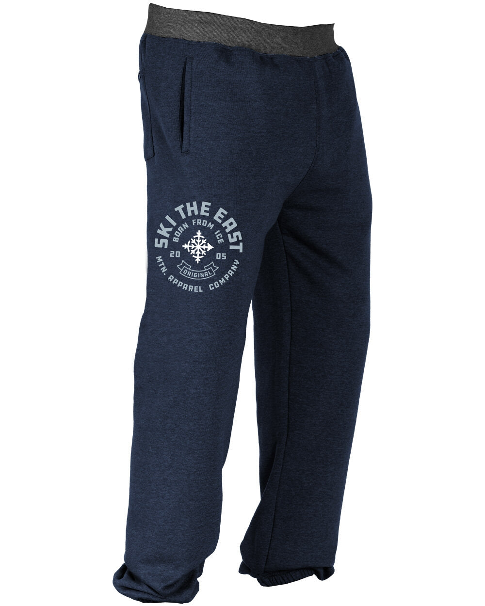 Ski The East Icon Sweatpants ski pant -- front view on model showing insulated ski pant at Willis Ski and Board Pittsburgh