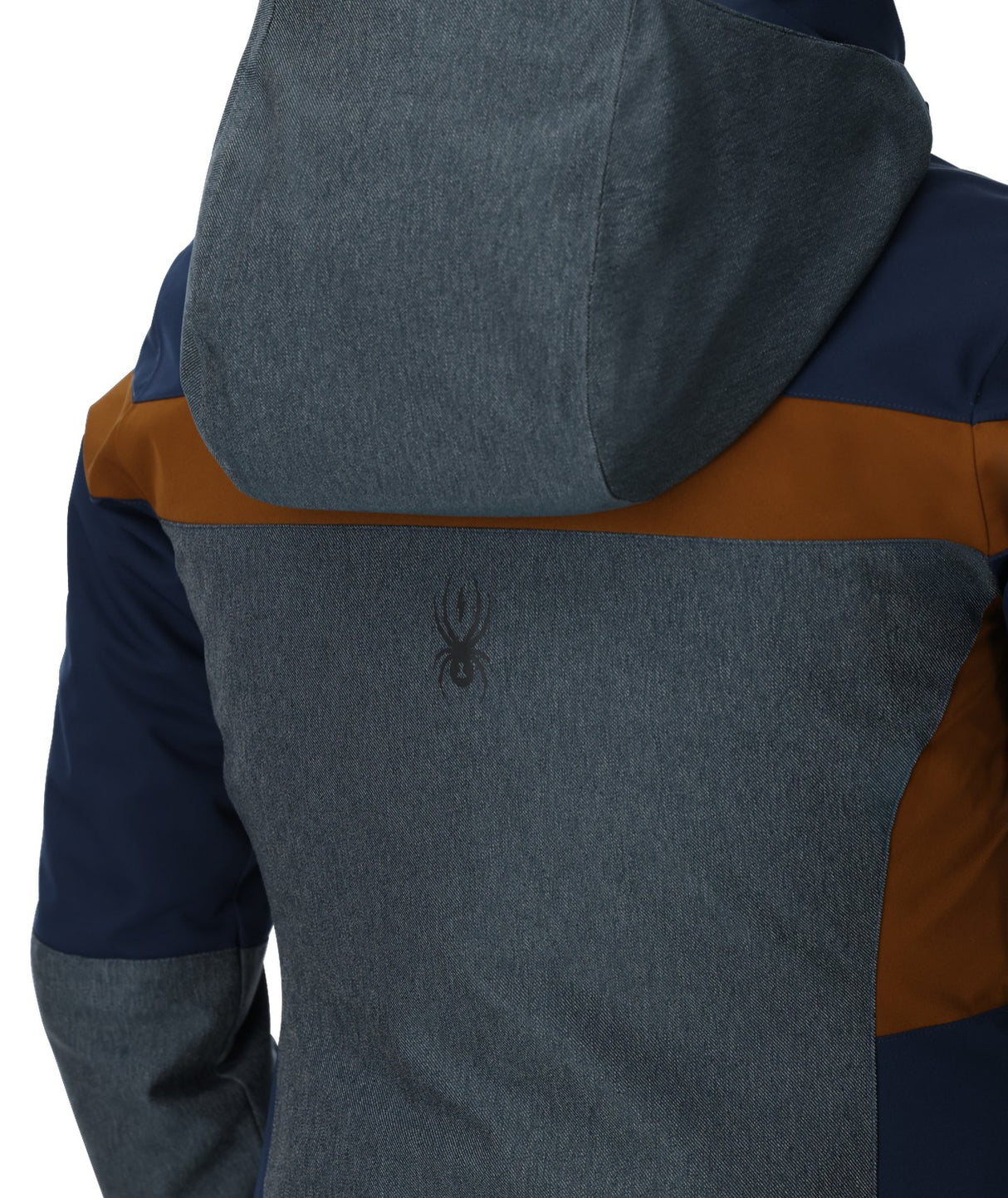Spyder Lightning Electric Womens Jacket 2026 ski jacket -- True Navy colorway front view on model with hood and cuffs
