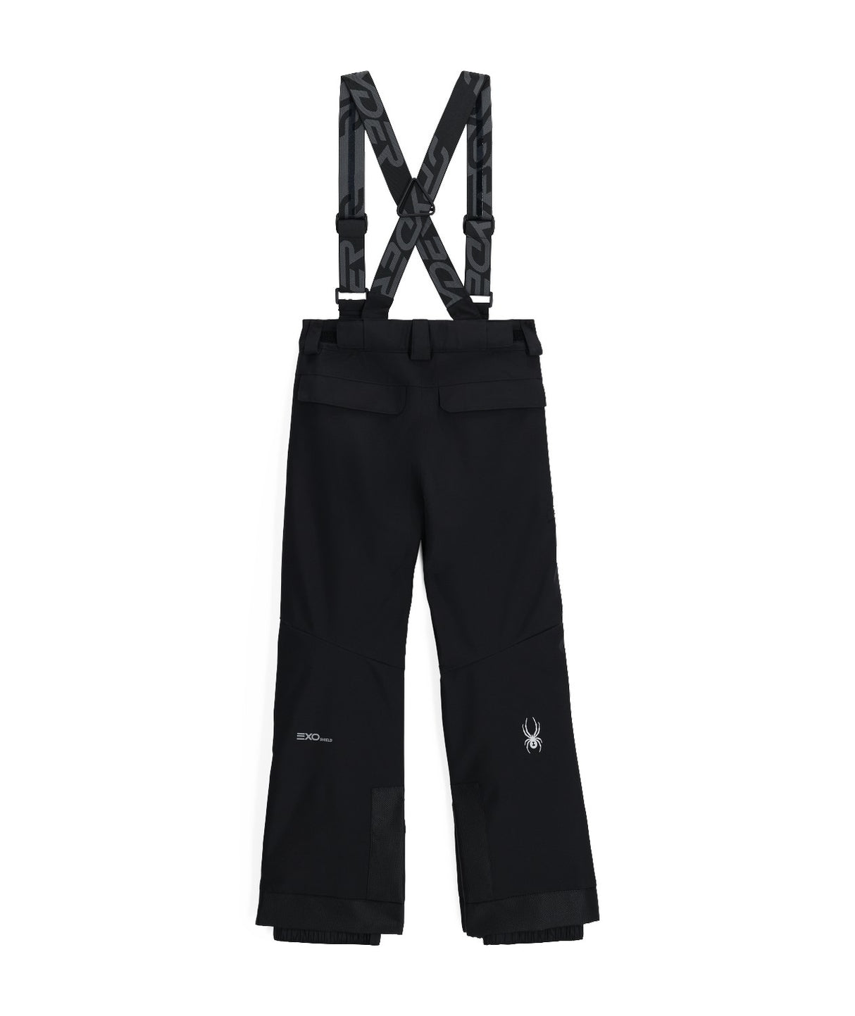 Spyder Propulsion Junior Pant 2026 ski pant -- Black colorway front view on model