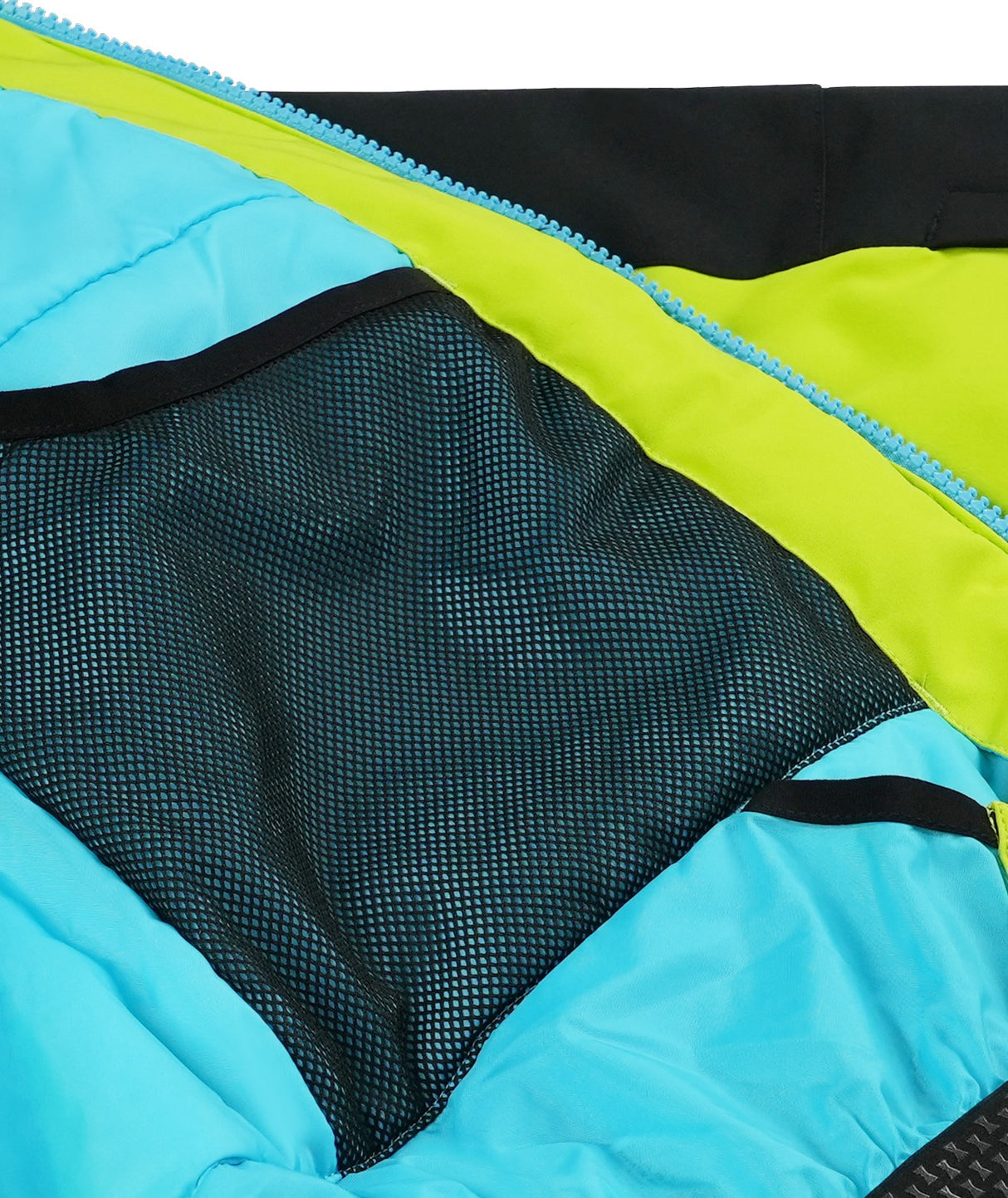 Spyder Slash Toddler Jacket 2026 ski jacket -- Lime 5 colorway back view showing articulated powder skirt and fit