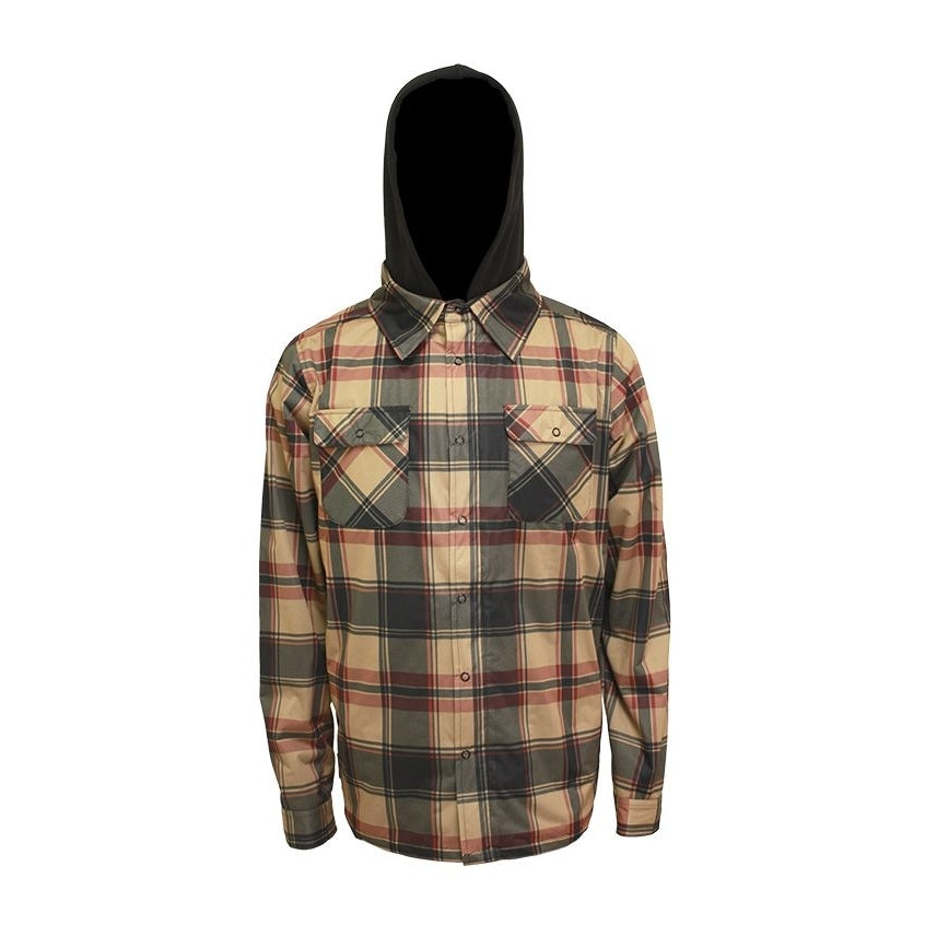 Turbine Midtown Mens Jacket ski jacket -- front view on model showing insulated shell and hood at Willis Ski and Board
