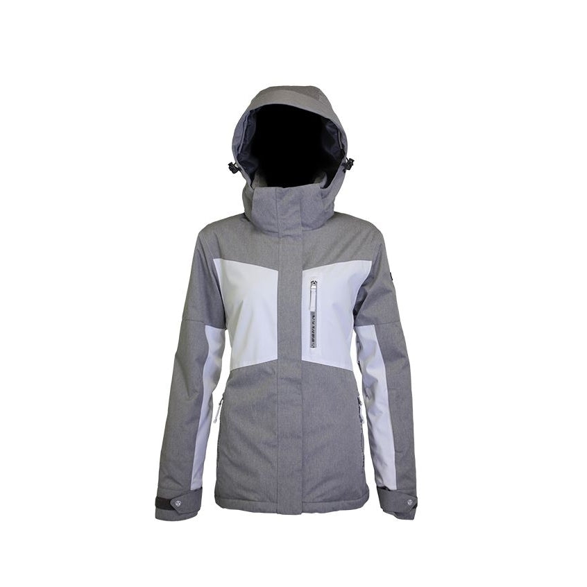 Turbine Wilder Womens Jacket ski jacket -- front view on model showing insulated shell and hood at Willis Ski and Board