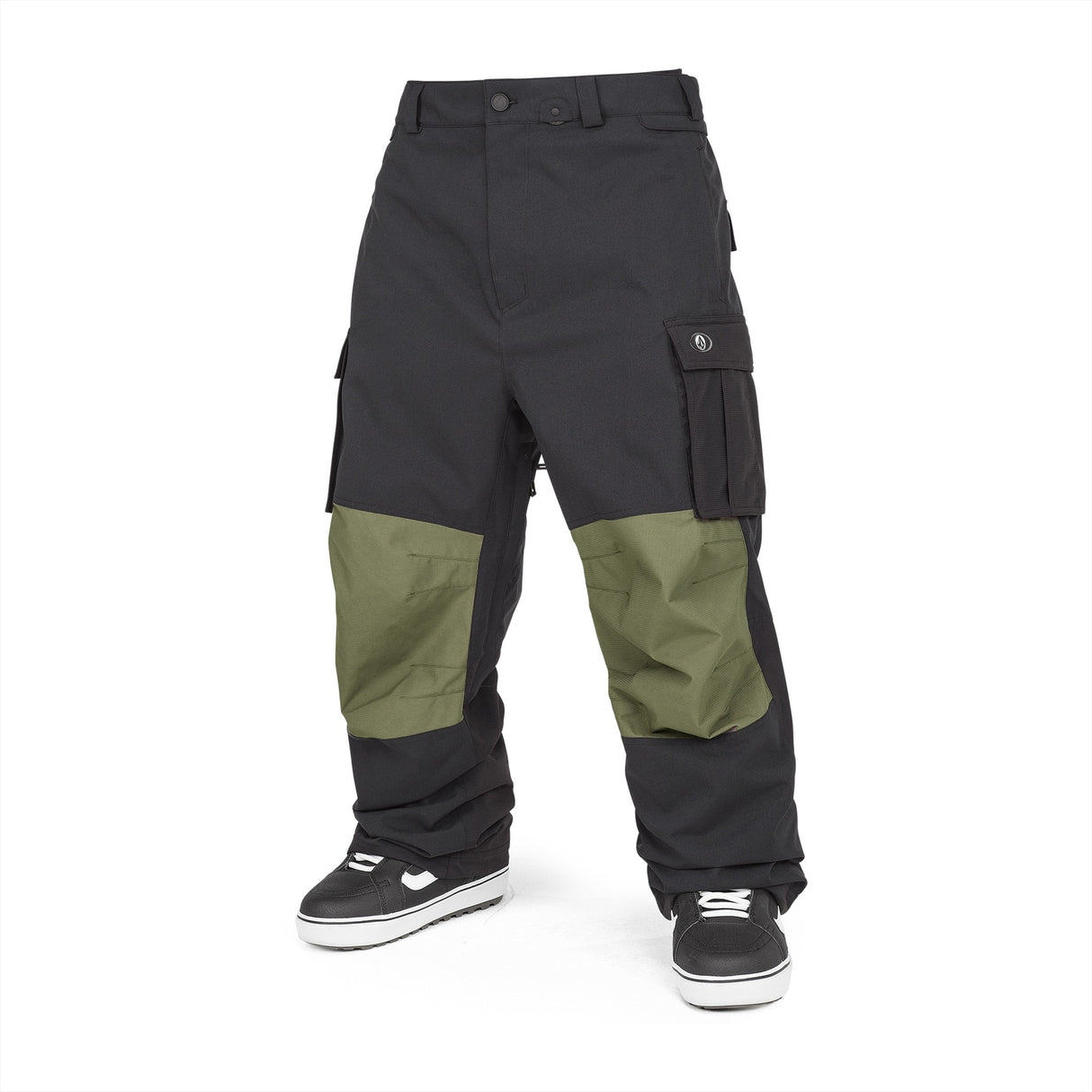 Volcom Nwrk Baggy Mens Pant ski pant -- front view on model showing insulated ski pant at Willis Ski and Board Pittsburgh