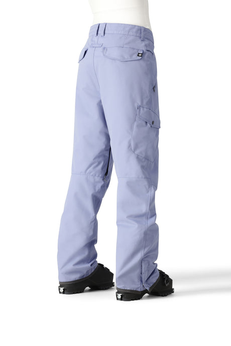 686 Aura Cargo Womens Pant ski pant -- Purple colorway waistband and suspender detail