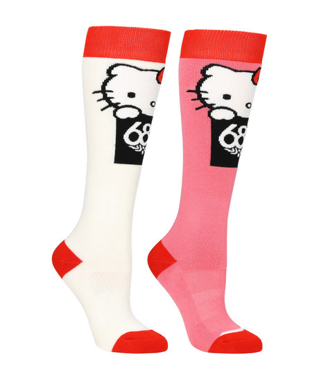 686 Hello Kitty 2 Pack Womens Socks 2026 sock -- White Geranium Sm Med colorway product view