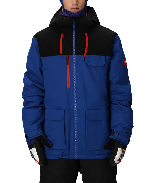 686 Pbr Cooler Mens Jacket 2026 ski jacket -- front view on model showing insulated shell and hood at Willis Ski and Board