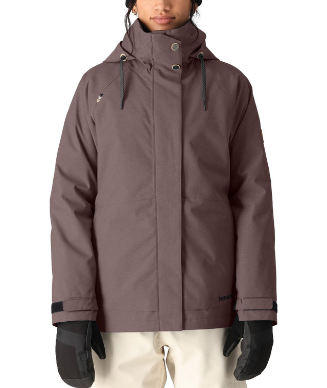 686 Spellbound Womens Jacket 2026 ski jacket -- front view on model showing insulated shell and hood at Willis Ski and Board