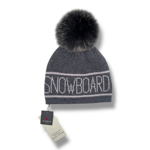 This is an image of Alashan Snowboard Pom Pom Beanie