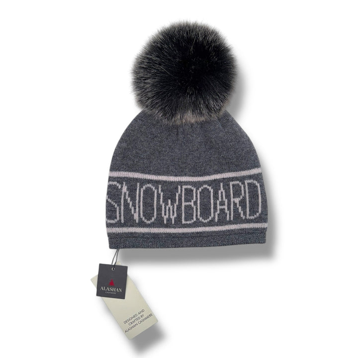 This is an image of Alashan Snowboard Pom Pom Beanie