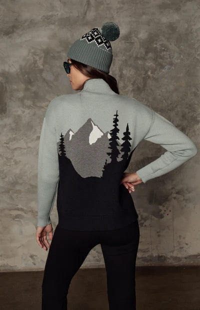 Alp-n-rock Simran Mock Neck Womens Sweater 2026 product -- Silver Blue colorway product view
