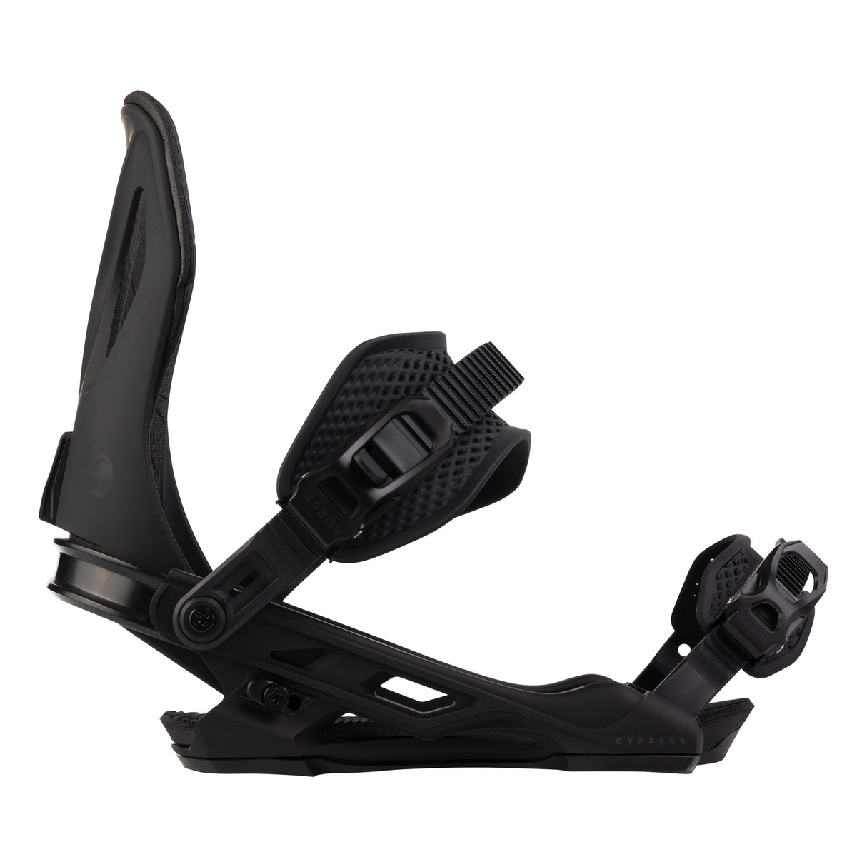 Arbor Cypress Snowboard Bindings snowboard binding -- top view showing highback and strap detail at Willis Ski and Board