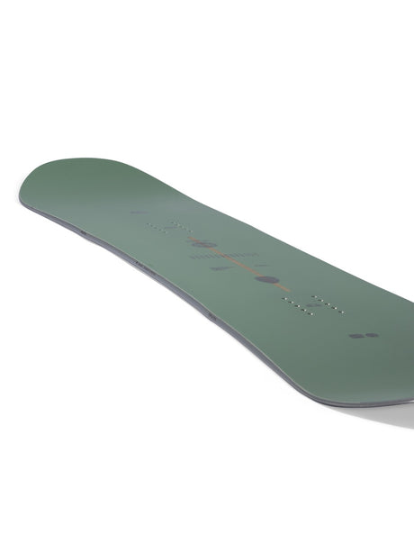 Arbor Formula Decon Snowboard 2026 alpine binding -- Midwide colorway top view showing toe and heel piece