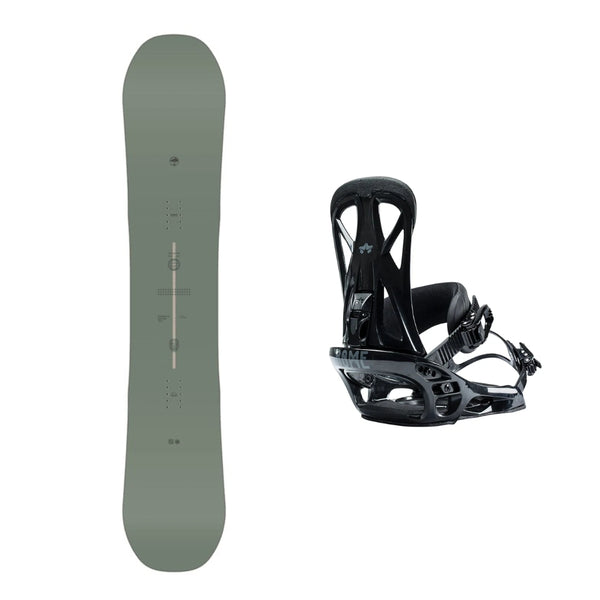 This is an image of Arbor Formula Decon Snowboard 2026 with Rome United Bindings