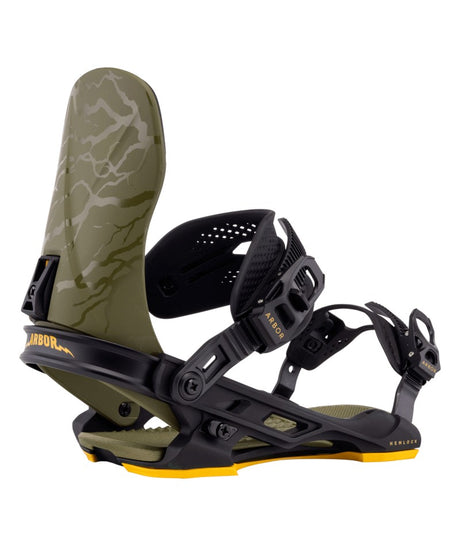 Arbor Hemlock Snowboard Bindings snowboard binding -- Military Black Large colorway ankle strap detail
