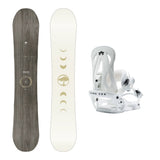 Arbor Mantra Snowboard 2026 alpine binding -- With Rome Shift Bindings colorway top view showing toe and heel piece