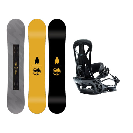 This is an image of Arbor Metal Machine Snowboard Package with Rome United Bindings