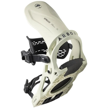 Arbor Spruce Snowboard Bindings snowboard binding -- top view showing highback and strap detail at Willis Ski and Board