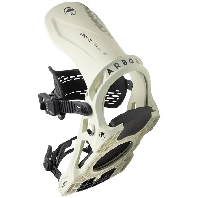Arbor Spruce Snowboard Bindings snowboard binding -- top view showing highback and strap detail at Willis Ski and Board
