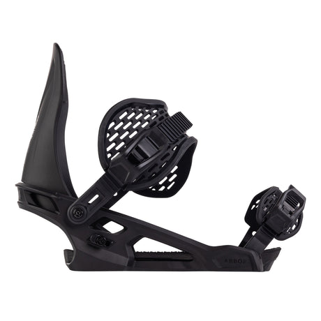 Arbor Spruce Snowboard Bindings snowboard binding -- top view showing highback and strap detail at Willis Ski and Board
