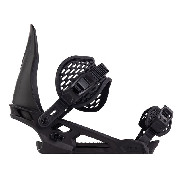 Arbor Spruce Snowboard Bindings snowboard binding -- top view showing highback and strap detail at Willis Ski and Board