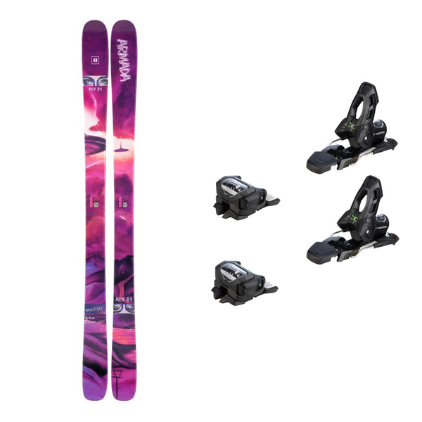 This is an image of Armada ARV 84 Madsteez Skis 2026 Package with Attack 11 Ski Bindings
