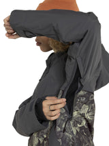 Armada Addisen Womens Jacket ski jacket -- Floral Camo colorway front view on model with hood and cuffs