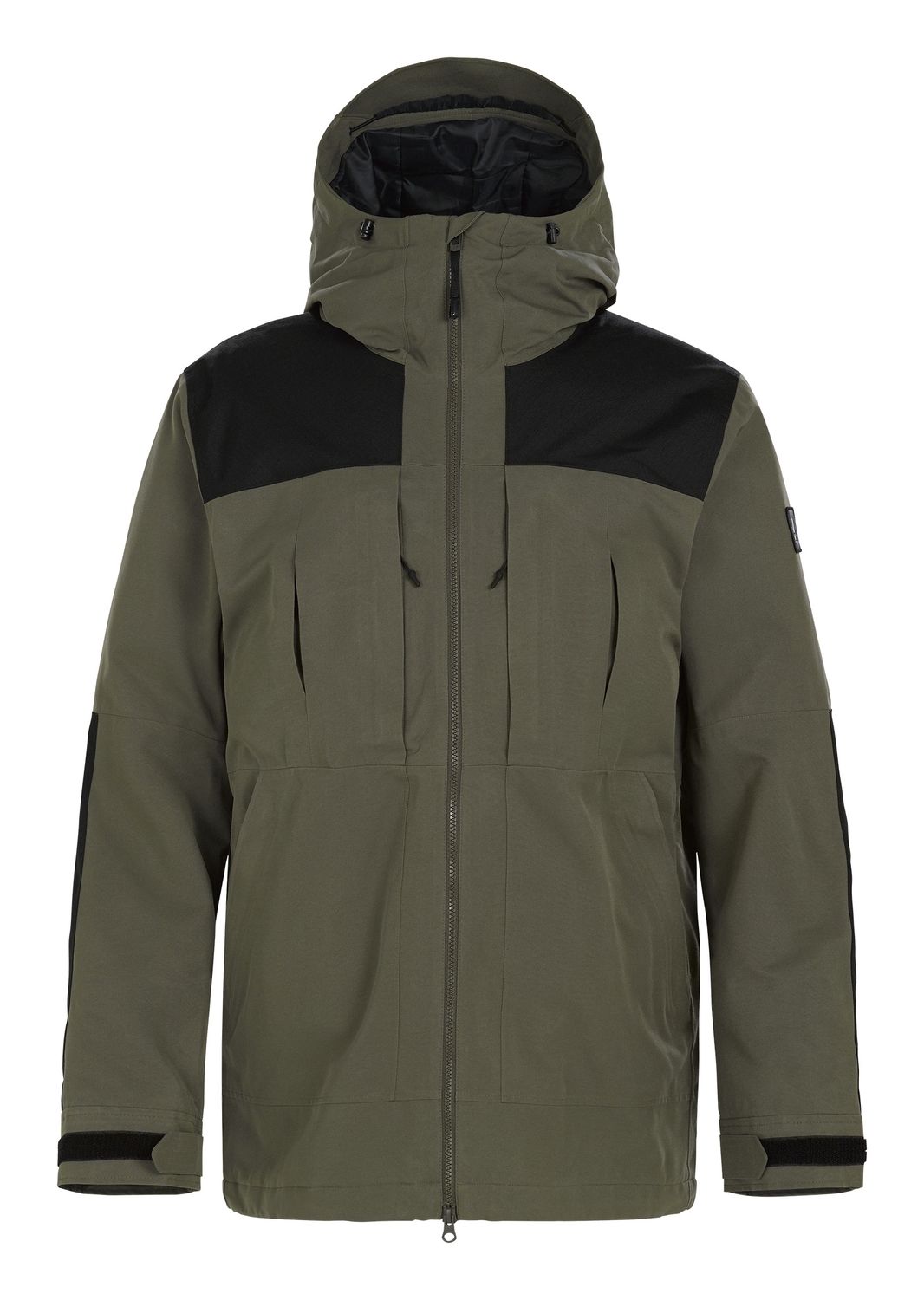Armada Bergs Mens Jacket ski jacket -- front view on model showing insulated shell and hood at Willis Ski and Board