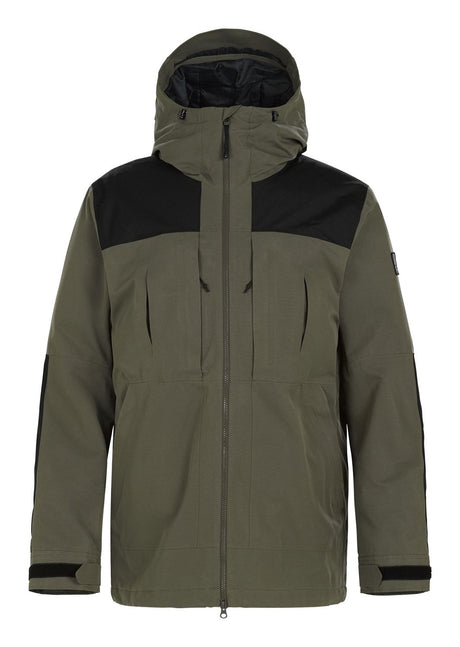 Armada Bergs Mens Jacket ski jacket -- front view on model showing insulated shell and hood at Willis Ski and Board