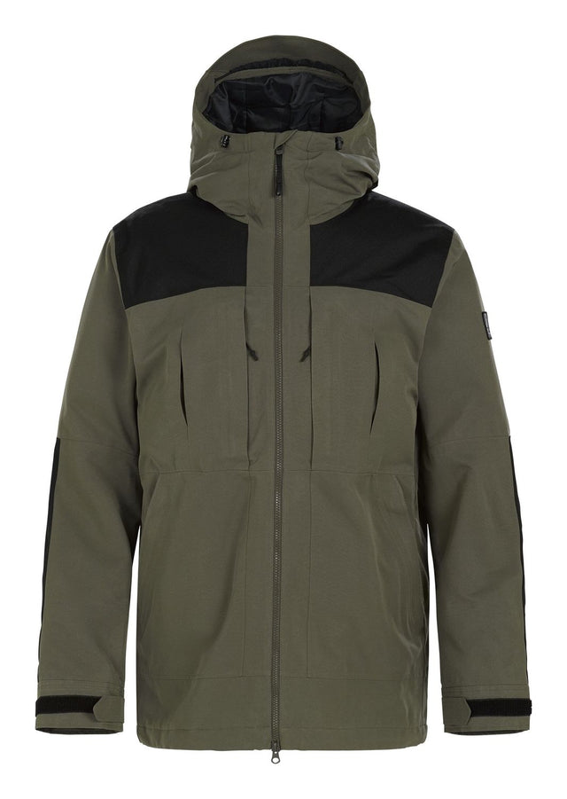 Armada Bergs Mens Jacket ski jacket -- front view on model showing insulated shell and hood at Willis Ski and Board